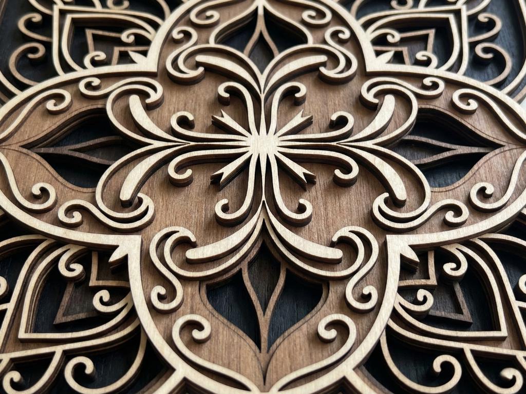 Laser Cut Multilayer Mandala 6 Wall Art – 5 Layer Mandala Design | 3D Wall Decor | AI SVG DXF dwg Files
