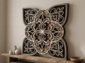 Laser Cut Multilayer Mandala 6 Wall Art – 5 Layer Mandala Design | 3D Wall Decor | AI SVG DXF dwg Files