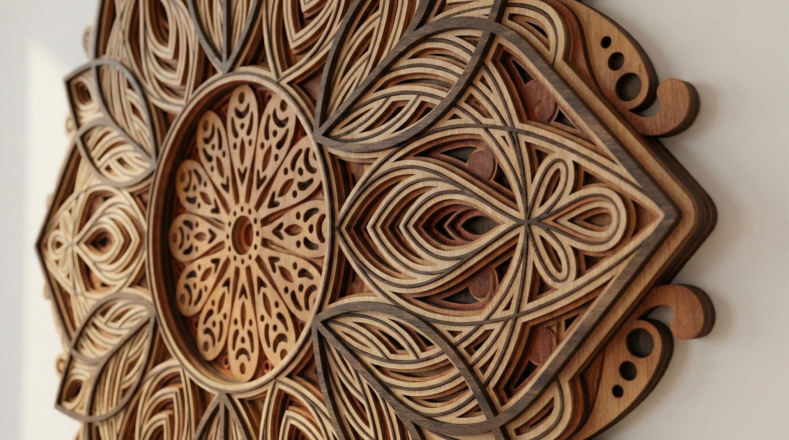 Laser Cut Multilayer Mandala 10 Wall Art – 6 Layer Mandala Design | 3D Wall Decor | AI SVG DXF dwg Files