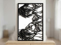 Laser Cut Anime Wall Art Decor – Sasuke and Itachi | Flow-Line Art Black Frame | SVG AI DXF dwg Files