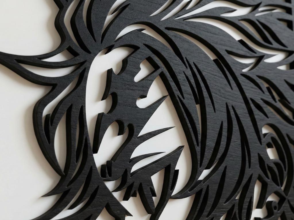 Laser Cut Anime Wall Art Decor – Tanjiro Kamado | Flow-Line Art Black Frame | SVG AI DXF dwg Files