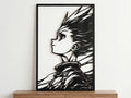 Laser Cut Anime Wall Art Decor – Gon Freecss | Flow-Line Art Black Frame | SVG AI DXF dwg Files