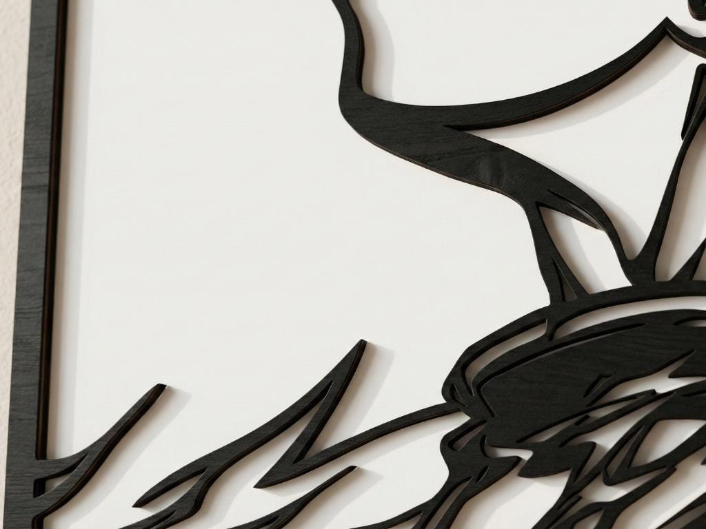 Laser Cut Anime Wall Art Decor – Gon Freecss | Flow-Line Art Black Frame | SVG AI DXF dwg Files