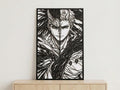 Laser Cut Anime Wall Art Decor – Madara and Obito | Flow-Line Art Black Frame | SVG AI DXF dwg Files
