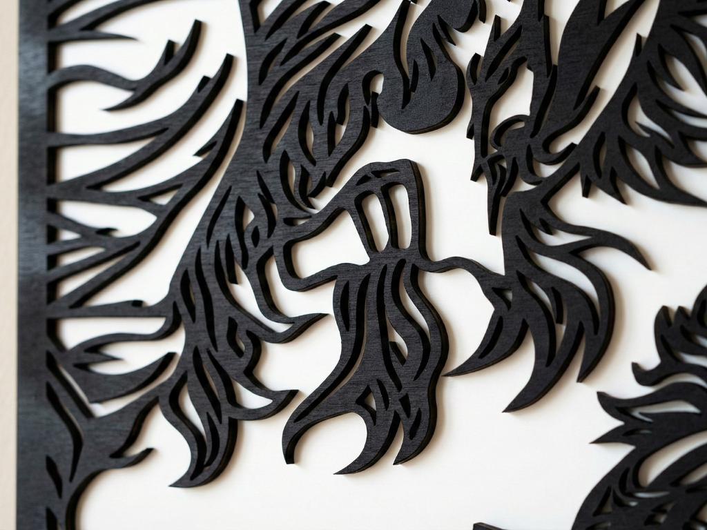 Laser Cut Anime Wall Art Decor – Rengoku vs Akaza | Flow-Line Art Black Frame | SVG AI DXF dwg Files
