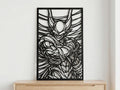 Laser Cut Anime Wall Art Decor – Janemba | Flow-Line Art Black Frame | SVG AI DXF dwg Files