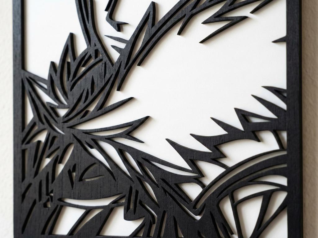 Laser Cut Anime Wall Art Decor – Tobirama Senju | Flow-Line Art Black Frame | SVG AI DXF dwg Files