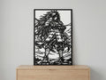 Laser Cut Anime Wall Art Decor – Madara Uchiha | Flow-Line Art Black Frame | SVG AI DXF dwg Files