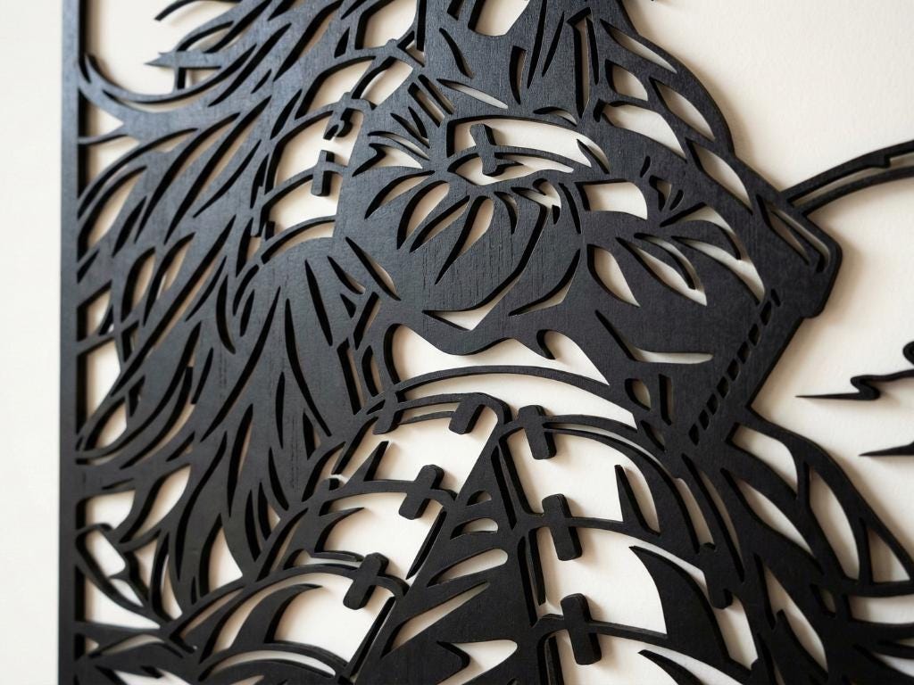 Laser Cut Anime Wall Art Decor – Madara Uchiha | Flow-Line Art Black Frame | SVG AI DXF dwg Files