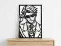 Laser Cut Anime Wall Art Decor – Kento Nanami | Flow-Line Art Black Frame | SVG AI DXF dwg Files