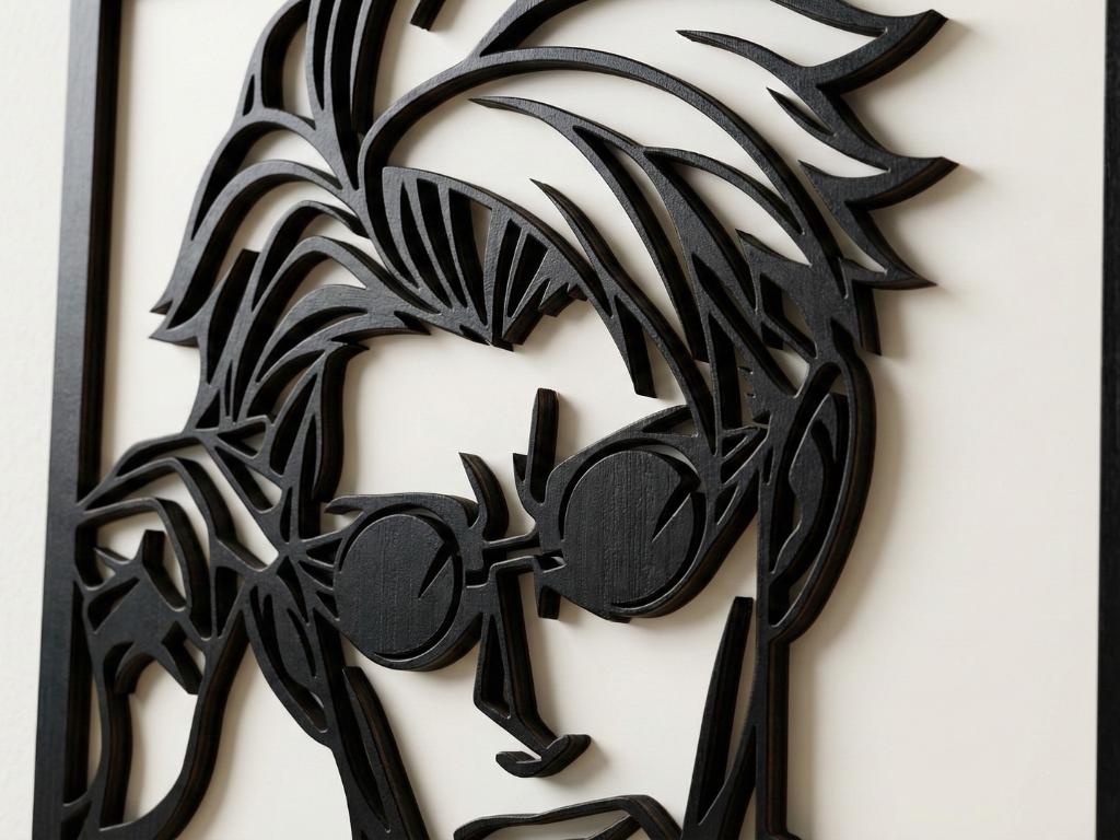 Laser Cut Anime Wall Art Decor – Kento Nanami | Flow-Line Art Black Frame | SVG AI DXF dwg Files