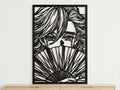 Laser Cut Anime Wall Art Decor – Doma | Flow-Line Art Black Frame | SVG AI DXF dwg Files