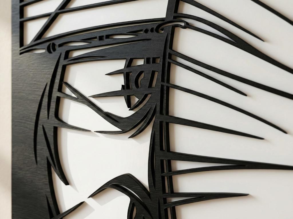 Laser Cut Anime Wall Art Decor – Itachi Uchiha | Flow-Line Art Black Frame | SVG AI DXF dwg Files