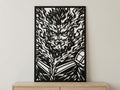 Laser Cut Anime Wall Art Decor – Endeavor | Flow-Line Art Black Frame | SVG AI DXF dwg Files
