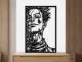 Laser Cut Anime Wall Art Decor – Hisoka Morow | Flow-Line Art Black Frame | SVG AI DXF dwg Files