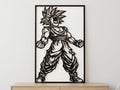 Laser Cut Anime Wall Art Decor – Gohan SSJ1 | Flow-Line Art Black Frame | SVG AI DXF dwg Files