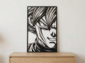 Laser Cut Anime Wall Art Decor – Goku Black | Flow-Line Art Black Frame | SVG AI DXF dwg Files