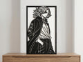 Laser Cut Anime Wall Art Decor – Manjiro Sano | Flow-Line Art Black Frame | SVG AI DXF dwg Files