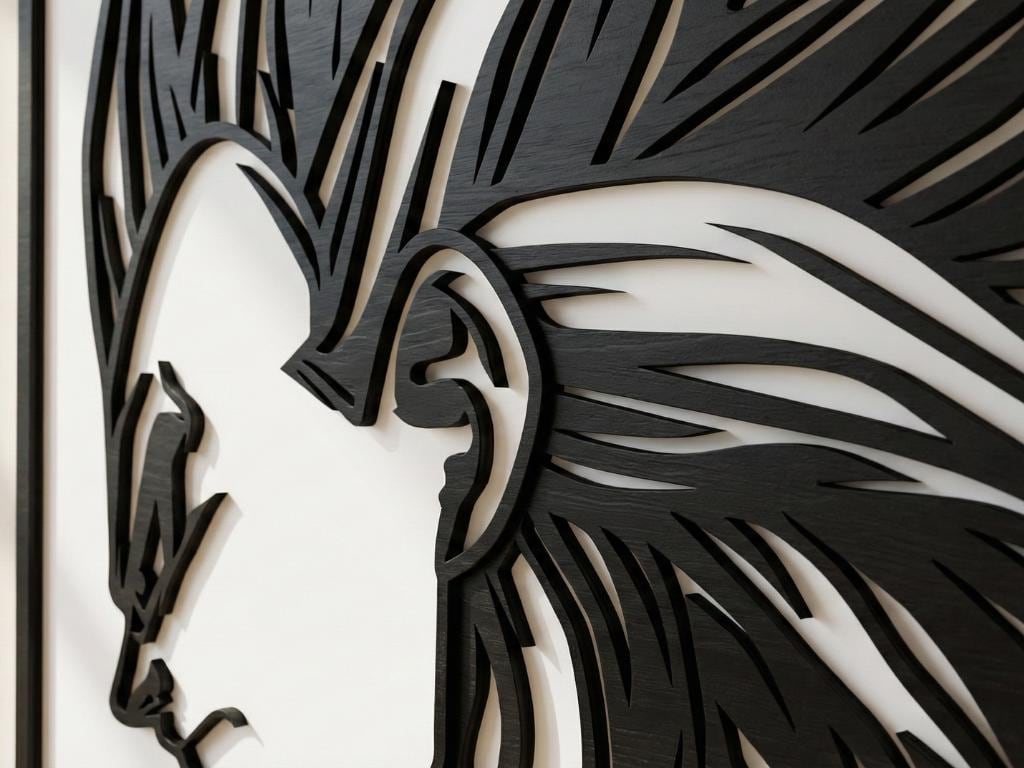 Laser Cut Anime Wall Art Decor – Vegeta SSJ4 | Flow-Line Art Black Frame | SVG AI DXF dwg Files
