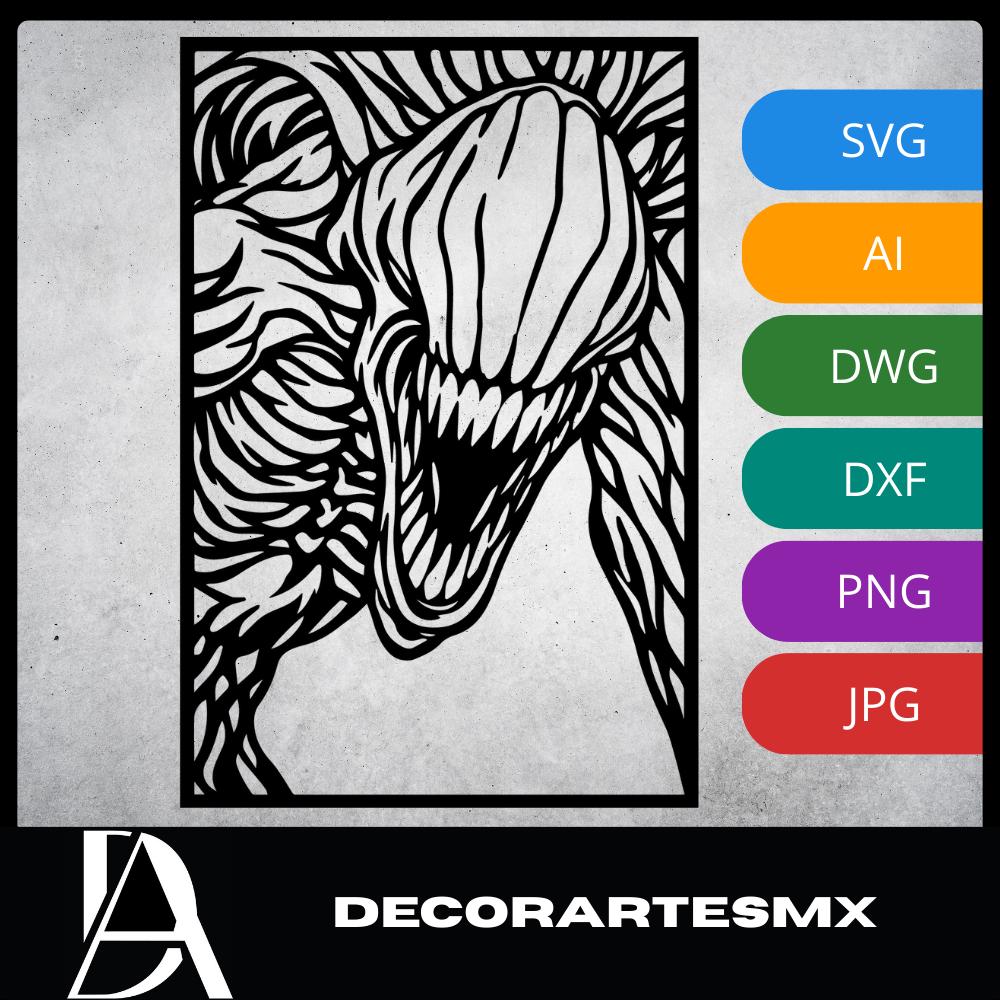 Laser Cut Anime Wall Art Decor – Rika Orimoto | Flow-Line Art Black Frame | SVG AI DXF dwg Files